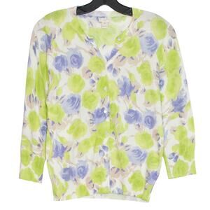 J Crew Cardigan Sweater Clare Cottage Boho Feminine Spring Floral Button Medium